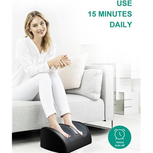 Foot Massager Machine with Heat, Foot and Calf Massager with Massage Roller - Picture 5 of 7